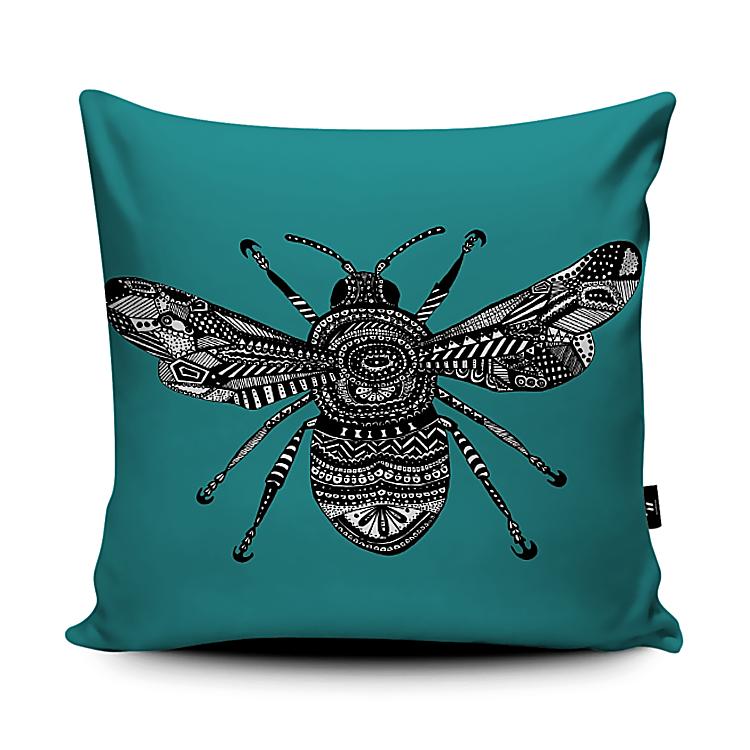 Teal Bee Cushion