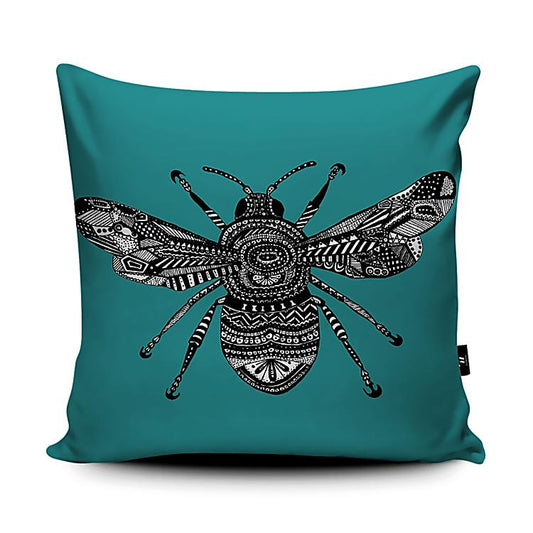 Teal Bee Cushion