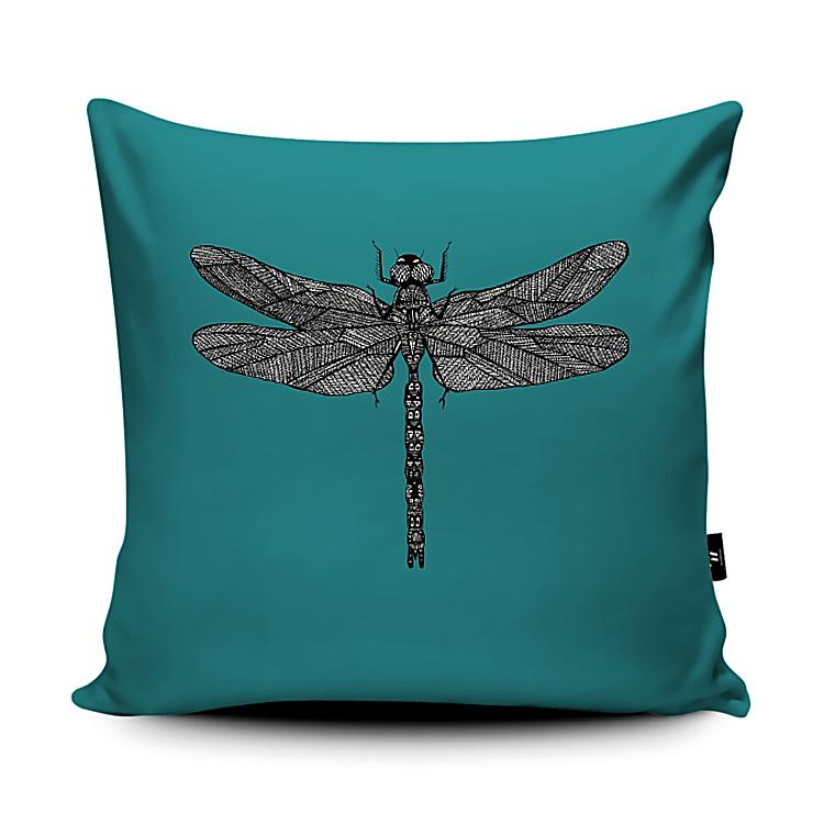 Teal Dragonfly Cushion