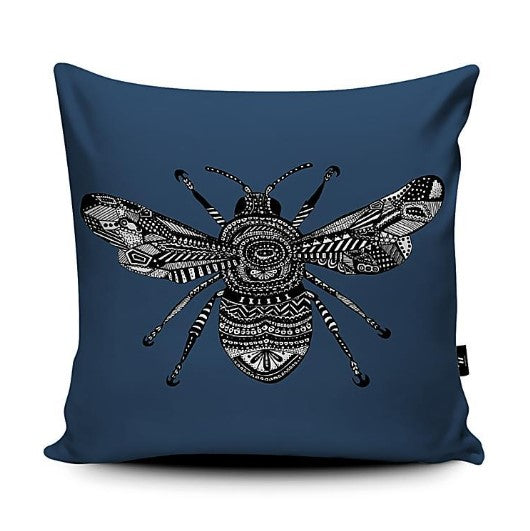 Navy Bee Cushion